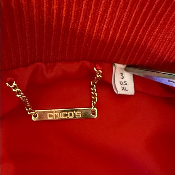 Chico's Vibrant Red Quilted Vest - Picture 4 of 6